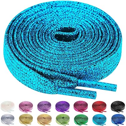 2 Paia Di Lacci Con Glitter SULPO - Lacci Scintillanti Per Sneakers E Scarpe Da Festa | Lunghezza Regolabile 90-150cm