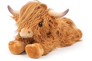CUCKOOL Highland Cow Stuffed Animals, Microwavable Stuffed Animal Adorable Fluffy Plush for Warmth Comfort, Heatable Coolable Lavender Scent Cow Toys, Cute Soft Plushie Highland Cattle Gift for Kids Adult
