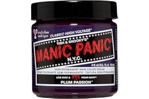 Manic Panic Plum Passion Classic Creme, tinte morado semipermanente vegano y sin crueldad animal, 118 ml