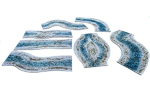 2D modulares Fluss-Set kompatibel mit Warmachine & Hordes, Warhammer Age of Sigmar, Warhammer 40k, Star Wars Legion - Winter - 7 Teile