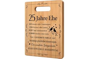 Joyvado Silver Wedding Anniversary Gifts, Bamboo Chopping Board to Celebrate Silver Wedding Anniversary Romantic 25th Wedding Anniversary Gift