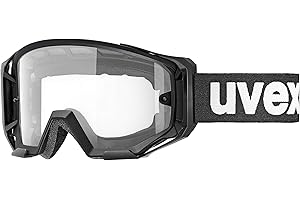 uvex Athletic Bike - Bike Goggle for Men and Women - Extended Field of Vision & Anti-Fog Coating - Anti-Fog Technology - Black-Clear - One Size