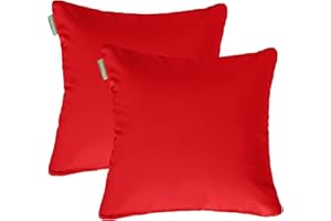 Gardenista Garten 18" Scatter Kissen für Outdoor-Möbel | Wasserabweisender Leichter zu reinigender Polyesterbezug | Leicht, Bequem perfekt für Rattanstühle und Terrassendeko (Rot, 2)