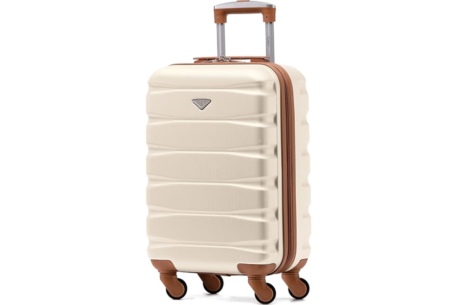 Flight Knight Lightweight 4 Wheel ABS Hard Case Small Suitcase Approved for Over 100 Airlines Including easyJet, British Airways, Ryanair, Jet2, Emirates & Many More - Carry On 55x35x20cm