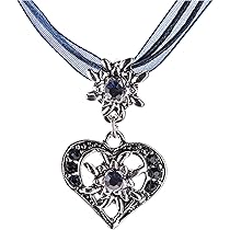 ZesNxj Trachtenkette Damen Set Mit Edelweiss Ohrringen - Dirndl Schmuck Für Oktoberfest Und Trachten-Events