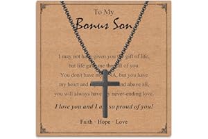 Twutqel Cross Necklace for Men Boys, Adjustable Silver/Black Stainless steel Cross Chain, 16th 18th Birthday Baptism Christmas Gifts for Son Grandson Nephew Brother Cousin Age 6-21