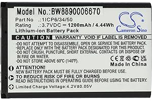 vhbw batteria sostituisce Babymoov 1ICP6/34/50 per babyphone (1200mAh, 3,7V, Li-Ion)