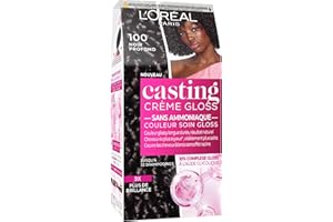 L'OREAL PARIS L’ORÉAL PARIS - Coloration Cheveux Semi-Permanente Ton sur Ton - Couleur Soin Gloss - Sans Ammoniaque - Casting Crème Gloss - Nuance : Noir Profond (1.0)
