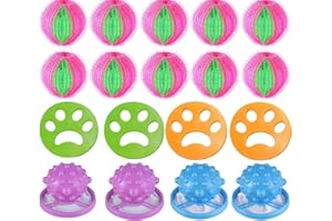 LOSTWRY 18 Stück Wäsche Haarfänger Waschmaschine Haarfänger, Wäschebälle, Haustier Haarentferner, Katzenhaarentferner für Hundehaar Katzenfell für Entfernt Tierhaare Flusen-Hundehaare