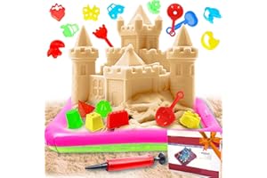 KOKOBOX Kinetischer Sand Kinder Set Sandkasten Sandbox 1.5kg +18 Zubehör Bunter Magic Sand Kinder Set Magischer Sand Zaubersand Spielsand Kinetischer Sand Junges Mädchen Sandknet Kinder ab 3 4 5 6 Jahre-Braun