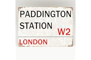 BIOPROCESS Paddington Station Metal Sign London Street Novelty Retro Wall Plaque Vintage Street Metal Tin Sign/Retro Decor Plaque 8X12 inch
