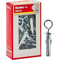 15 Tasselli Metallici Fischer SBS 9/1 Y Con Occhiolo - Per Fissaggi Pesanti Su Cemento E Mattone - Foto 3