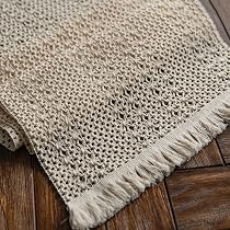 Runner da tavolo in macramè, runner da tavolo da pranzo 30x180 cm in cotone e lino naturali, decorazione da tavolo con nappe all'uncinetto in stile bo | Leroy Merlin