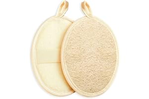 SATIFICER Natural Luffa Sponge, 2 Stück Natürliche Loofah Körperbürste Wäscher, Peelingschwamm Wiederverwendbar, Tiefenreinigung der Haut Körper für Bad SPA Dusche