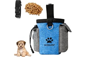 kissleaf Dog Treat Pouch Walking Bag Treat Bag Snack Bag for Doggy Puppy Walking/Training/Lead/Run,Large Capacity Sturdy Tear-Resistant Easy to Clean(blue)
