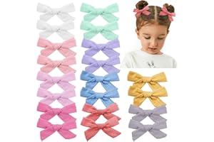 JOLLYBOWS 20 fermagli per capelli da 10,2 cm, in lino, per bambine, in coppia, colori chiari