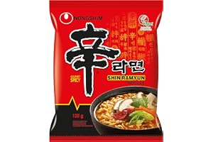 Nong Shim Makarony Shin Ramyun – Ostra Koreańska Zupa Ramen, 120 g, 20 Sztuk