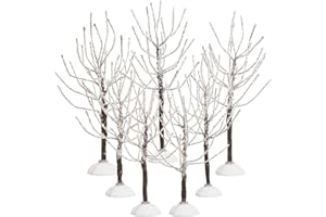 CHUANGDI 7 Árboles de Navidad de Decoración, Árboles Nevados de Pueblo, Árboles de Modelo de Nieve de Invierno en 2 Tamaños para Exhibiciones de Árboles de Navidad Decoraciones de Vacaciones