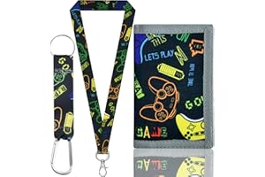 Wisebom Portafoglio per Bambini a Tre Ante con Cordino per Moneta Banconota Carte, Regalo Adolescente (Nero)