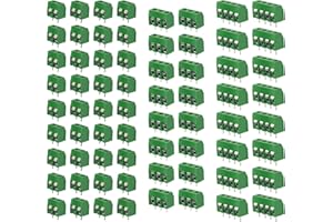 HUAZIZ 150 Pièces 5mm PCB Vis Connecteur, Bornier à Souder Vert, 2/3/4 Broches Bornier à Vis de PCB Circuit Imprimé pour Arduino