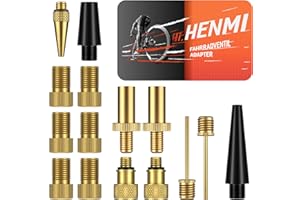 ‎HENMI HENMI Fahrradventil Adapter Set, Alle Fahrrad Adapter Französisches Ventil, Autoventil Adapter und Französisches Ventil Adapter mit Sortierbox, Luftpumpe, Ballnadel und Kompressor Ventiladapter
