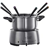 Russell Hobbs elektrisch Set [Käsefondue, Schokofondue oder Öl-/Brühe-Fondue] Fiesta (inkl. 6 farbige Gabeln, spülmaschinenfe