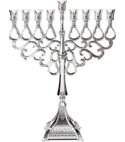 Meir Cohen Hanoukka Menorah Moderne 9 Branches Bleu 22 Cm - Élégante Et Durable