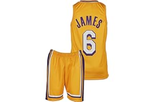 Amdrabola Lakers Lebron James - Set da basket per bambini (4-13 anni) con pantaloncini Lebron James