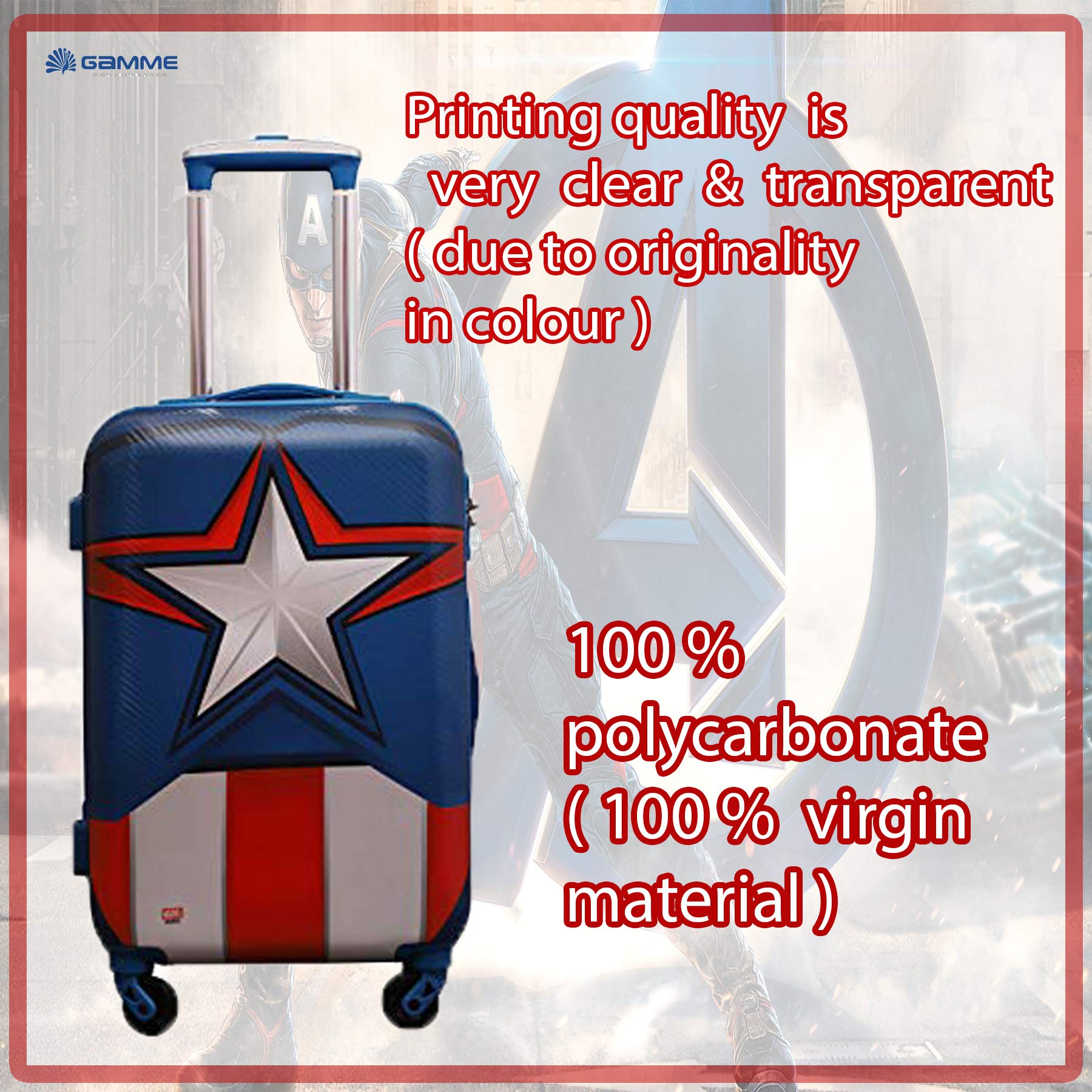 GAMME Marvel Avengers Polycarbonate 55 cms Multi Colour Hardsided Cabin Luggage (GM18RGT042) - Image 4