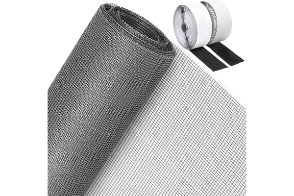 LINSOCLE Rouleau Moustiquaire, 600x150cm Toile Moustiquaire Fibre de Verre, Filet Anti Moustiques pour Fenêtre, Découpable, Indéchirable, With Fixation Auto-Agrippante (Adhesive)