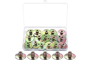 DAJMAIEZ 16 Pzs M6 Tuerca en T, Tuercas en T 3 Orificios, Tuercas de Brida con Base Redonda, Tuerca de Fijación Brad-T, Conectores de Acoplamiento de Brida de Hierro Galvanizado para Muebles de Conexión