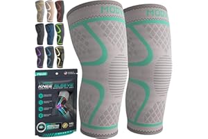 MODVEL Opaska na kolana dla mężczyzn i kobiet, 2 sztuki, oddychająca elastyczna opaska na kolana, ochraniacze na kolana, klasy medycznej, do uprawiania sportu, biegania, łagodzenia bólu stawów, stabilizacji