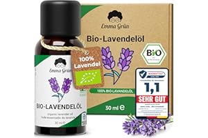‎EMMA GRÜN Emma Grün® Bio Lavendelöl Ätherisches Öl [100% Naturrein] - Zertifiziertes Lebensmittel zum Einnehmen - Ätherisches Lavendel Öl Bio - Essential Oil 30ml - Duftöl Lavendel für Aromatherapie