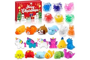Lubibi Mochi Squishy Calendario de Adviento 2025, Cuenta Atrás De 24 Días, 24 Mini Mochi Squishies, Juguetes Antiestrés, Caja Regalo Navidad, Regalos Sorpresa De Navidad Para Niños y Niñas