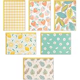 Hallmark Boş kart &ccedil;eşitleri, zarflı 24 kart (narenciye, yeşil bitkiler, Gingham, &ccedil;ilek)