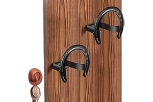 DoubleFill 2 Packs Cowboy Western Hat Rack Cowboy Hat Holder Hat Hanger Wall Mount Black Hat Hooks for Display Wall Decor Keeps Original Shape of Hat (Classic)