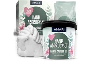 Amari® Kit de moulage 3D pour couples et la famille, kit d'empreintes de mains en plâtre, cadeau