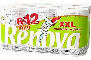Renova Essuie-tout Max Absorption Compact Rouleau Taille XXL, 6 Pièces