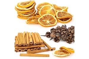 Fizdoqg Weihnachtskranz Deko, Adventskranz Deko Potpourri Weihnachten Dekoration 15 x Orangenscheiben 20 x Zimtstangen 45g x Trockenfrüchte für Weihnachtsdeko Basteln