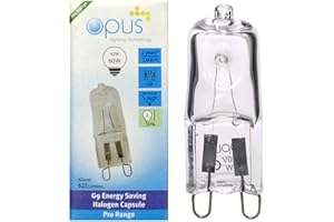 OPUS LIGHTING TECHNOLOGY 10 x Opus G9 42W = 60W 240V Mains Clear Long Life Eco Halogen Energy Saving Capsule Lamp Dimmable Light Bulb, Warm White