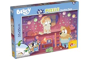 LISCIANIGIOCHI Lisciani - Bluey - Rompecabezas de Doble Cara - 24 Piezas - Estimula la Creatividad, la Imaginación, la Curiosidad y el Sentido de la Observación - Rompecabezas para Colorear - A partir de 3 años