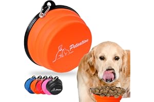 PETSATION – Gamelle pour Chien Pliable [L'Original] – Bol de Voyage, écuelle, Abreuvoir pour Chien – idéal pour Les Voyages, promenades et Le Quotidien – Léger, Compact (Orange, 350ml)