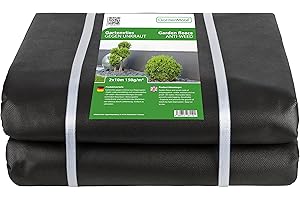 GardenMate 2m x 10m Telo per Pacciamatura 150 g/m² - Telo Antistrappo Contro Le Erbacce - Elevata stabilizzazione ai Raggi UV - Permeabile - 2m x 10m = 20 m²