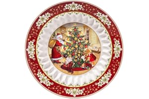 Villeroy & Boch - Toy's Fantasy Bowl Large, Exchanging Gifts 25 x x 4.5 cm, Premium Porcelain, Christmas Edition, 14-8332-3631, Red
