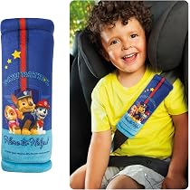 Paw Patrol Set Of 2 Mini Seat Belt Pads - Chase & Marshall Character Cushions For Child Car Seats (Washable, Blue)