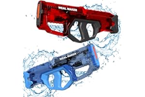 ARTCOOL Pistolet a Eau Electrique Puissant,Etanches IP67 pour Adultes/Enfants Pistolets et Fusils à Eau Automatiques,Portée de 8-10M,Pistolets à Eau pour Plage, Piscine, Jardin, Fête de l'été (Rouge + Bleu)