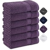 Utopia Towels Washbasin Towels 50 x 100 cm (Pack of 6) (Plum) | Ring Spun Premium Cotton - Ultra soft, lightweight, and highl