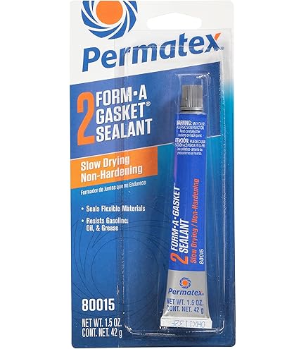 Permatex Gasket Coatings, Fuel-Resistant, Gasket Dressing and Flange Sealant, Non-Setting, Non-Hardening, Tacky, 2 oz. Tube, Each