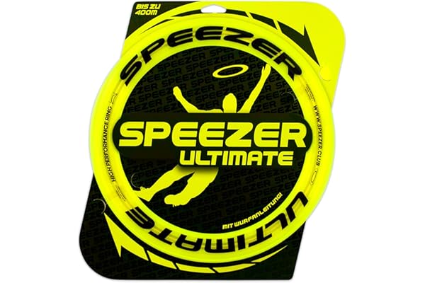 SPEEZER® Ring pour Frisbee Ultimate – Anneau jaune fluo de 33 cm pour enfants et adultes – Disque avec portée maximale de 400 m