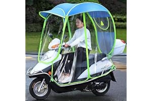 SANGOGO Fully Enclosed Motor Scooter Motorcycle Umbrella Mobility Sun Shade & Rain Cover Waterproof, Universal,Blue (Blue)